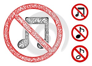 No Melody Polygonal Web Vector Mesh Illustration