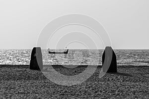 no men zone, boat on the Alleppey beach Kerala