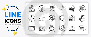 No microphone, Recovery file and Accounting line icons. For web app. Vector