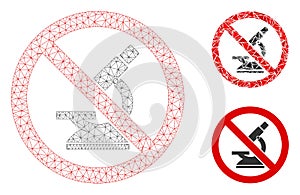 No Microscope Vector Mesh Network Model and Triangle Mosaic Icon