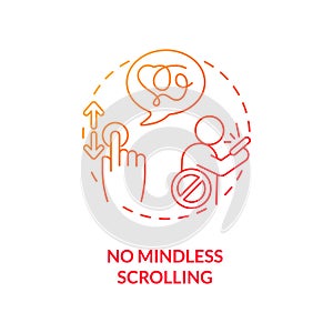 No mindless scrolling concept icon