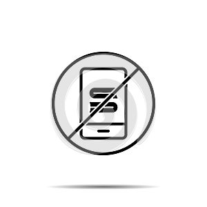 No mobile, book, education, training icon. Simple thin line, outline vector of online traning ban, prohibition, embargo, interdict