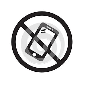No mobile phone sign icon. Trendy No mobile phone sign logo concept on white background from Traffic Signs collection