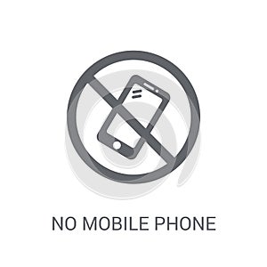 No mobile phone sign icon. Trendy No mobile phone sign logo concept on white background from Traffic Signs collection