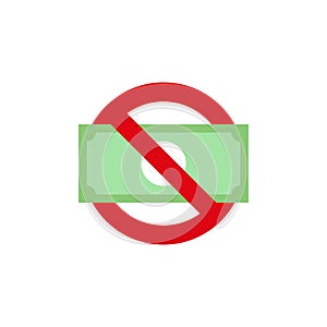 No money icon, color, line, outline vector sign, linear style pictogram isolated on white. Symbol, logo illustration