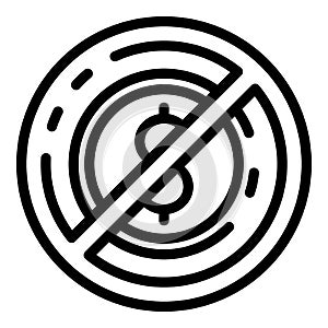 No money laundering icon, outline style