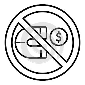 No money magnet icon outline vector. Stop theft attack