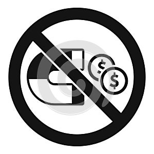 No money magnet icon simple vector. Stop theft attack