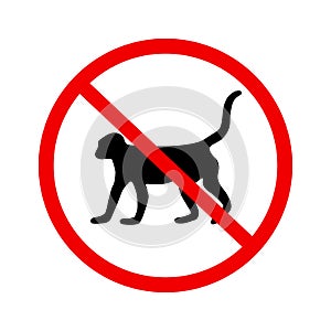 No monkey sign vector icon in flat style