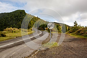 No more overtake restrictions road sign outdoors as safe driving concept photo