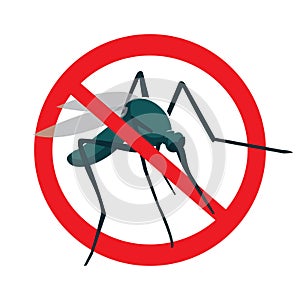 No mosquito sign  stop mosquito sign isolated on white background