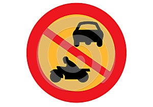 No motorbikes or car sign