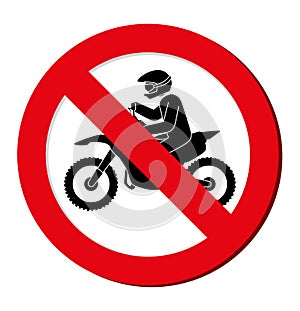 No motorcycle prohibition sign design