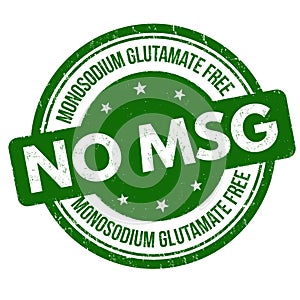 No MSG  Monosodium glutamate free  grunge rubber stamp