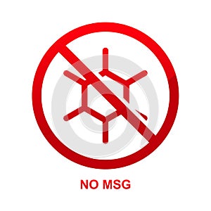 No msg sign isolated on white background