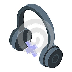 No music online icon isometric vector. Internet content