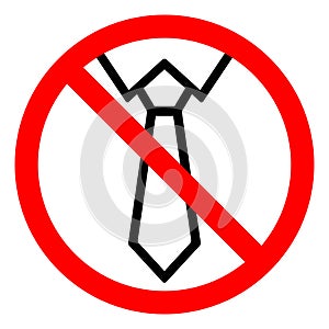 No Neckties Symbol Sign, Vector Illustration, Isolate On White Background Label .EPS10