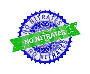 NO NITRATES Bicolor Rosette Corroded Stamp