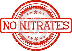No nitrates grunge rubber stamp isolated on white photo
