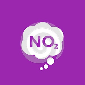 NO2, nitrogen dioxide icon