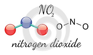 NO2 nitrogen dioxide molecule