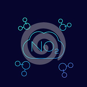 NO2, nitrogen dioxide molecule, linear