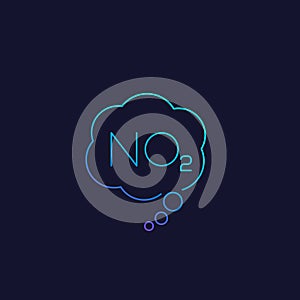 NO2, nitrogen dioxide vector linear icon