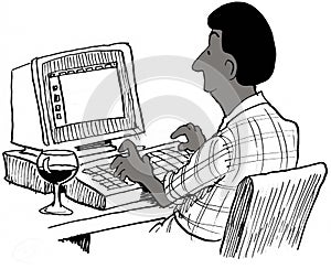 Black man relaxes on the internet