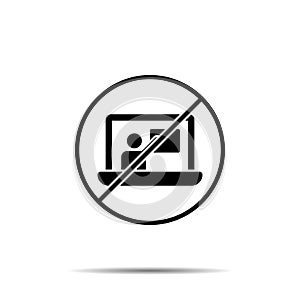 No online training, lecture, notebook icon. Simple thin line, outline vector of online traning ban, prohibition, embargo,