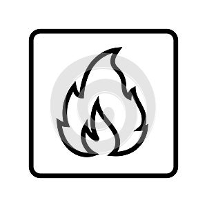 no open fire lighted match emergency line icon vector illustration