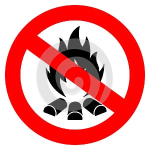 No open fire vector sign