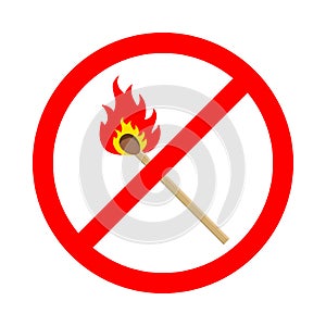 No open flame sign on white background