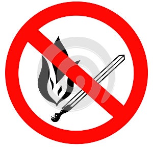 No open flames and smoking prohibited