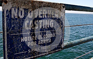 No Overhead Casting Fishing Sign