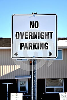 No overnight parking sign