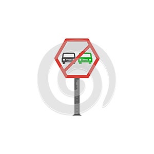 No overtaking colored icon. Element of road signs and junctions icon for mobile concept and web apps. Colored No overtaking can be