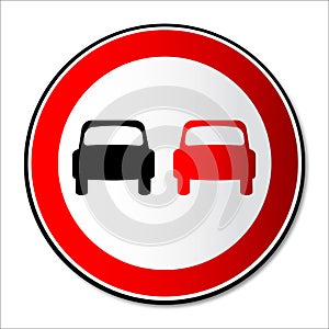 No Overtaking Road Traffic Sign Isolated