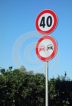 No Overtaking Speed Limit Road Signs