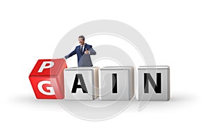 No pain no gain concept with businessman