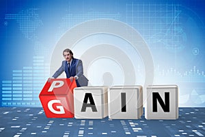 No pain no gain concept with businessman