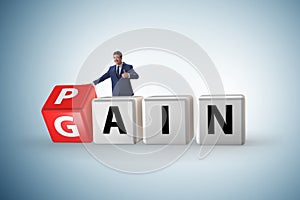 No pain no gain concept with businessman