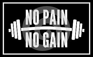 No pain no gain dumbbell, black and white