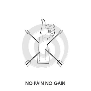 No pain no gain idiom vector