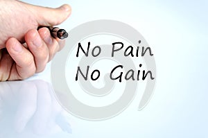 No pain no gain text concept