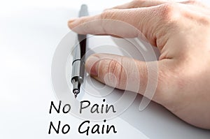 No pain no gain text concept