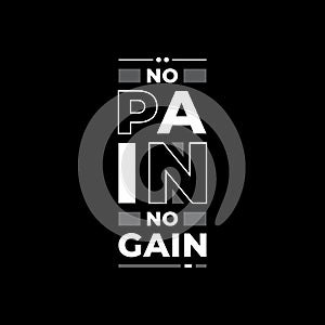 No pain no gain typography