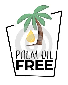 No palm oil isolated icon, harmful ingredient free