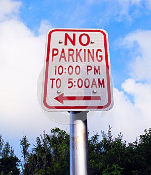 No Parking Any Time Sign