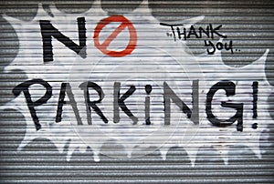 No parking graffiti