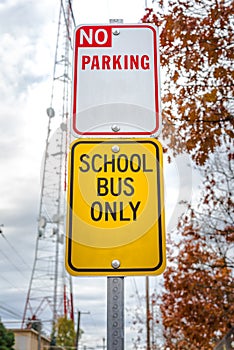 No parking school bus only